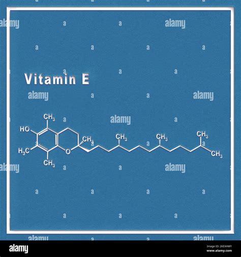 Vitamin E, Structural chemical formula on a white background Stock ...