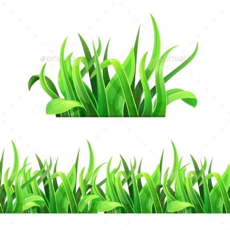 Green grass horizontal seamless pattern Vector . | Grass drawing ...