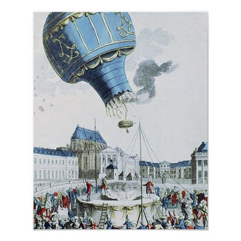 Ascent of the Montgolfier brothers hot-air balloon Poster | Zazzle.com in 2021 | Hot air balloon ...