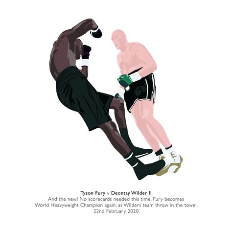 Tyson Fury V Deontay Wilder II Rematch Illustrated Boxing Print ...