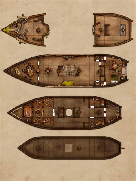 boat battlemaps - dnd post | Fantasy map, Tabletop rpg maps, Dungeon maps