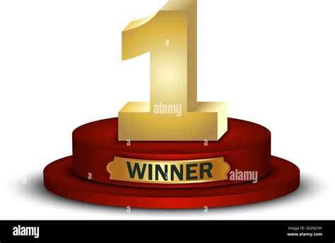 Winner, number one on round pedestal isolated on white background Stock Vector Image & Art - Alamy