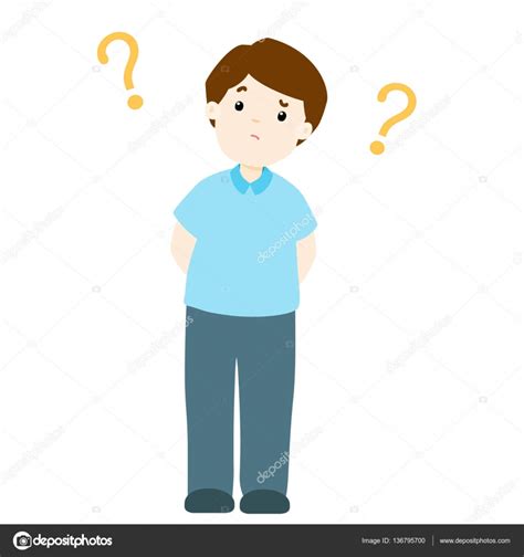 Man wondering cartoon character vector — Stock Vector © Onontour #136795700