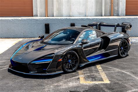 Used 2019 McLaren Senna 1/3 in gloss Carbon, $1.38M msrp, Electric Blue ...