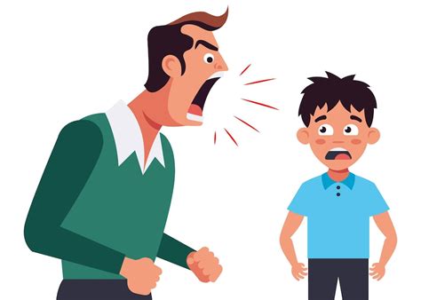 Premium Vector | The father yells at the child angry man and frightened man