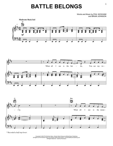 Download Phil Wickham "Battle Belongs" Sheet Music & PDF Chords | Easy ...