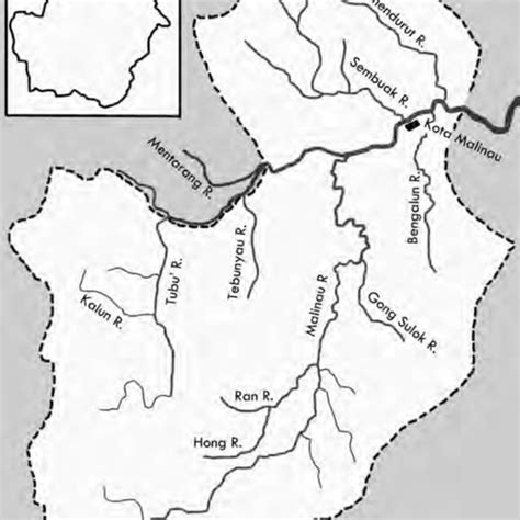 Map of the Malinau district in 1990. At this time the Malinau and Tubu ...