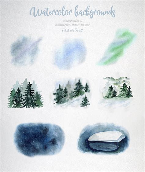 Watercolor White Polar Bears Compositions Clipart for DIY | Etsy