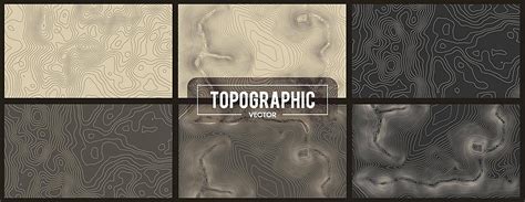 Topographic Map With Elevation And Contour Lines Motion Distorted Topographic World Map Vector ...