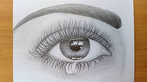 How to draw an eye with teardrop for Beginners//Pencil sketch Drawing - YouTube