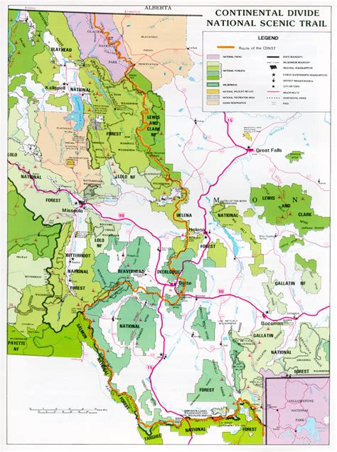 Continental Divide Scenic Trail Map - Montana US • mappery