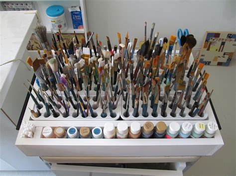 my paint brush holder … | Art studio organization, Art studio room, Art studio storage