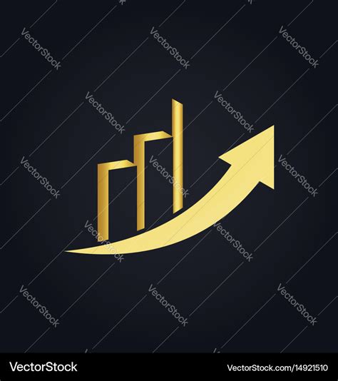 Gold arrow business finance chart trade logo Vector Image