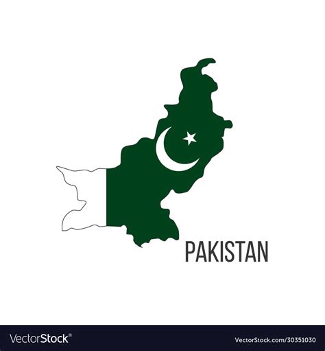 Pakistan flag map the country Royalty Free Vector Image