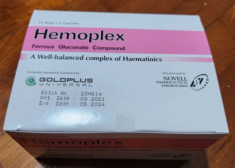 Hemoplex Farrous Gluconate Compound, Health & Nutrition, Health Supplements, Vitamins ...