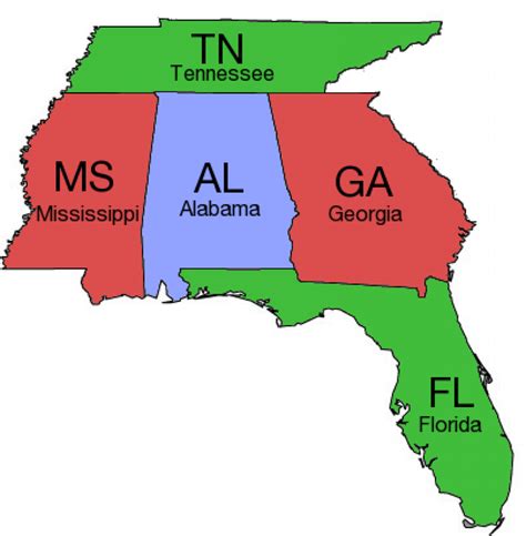 Map Of Georgia And Surrounding States - Printable Map