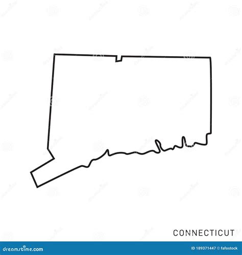 Connecticut Map Outline Vector Design Template. Editable Stroke Stock Vector - Illustration of ...