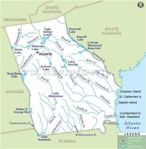 Map of Georgia | State Map of USA | United States Maps