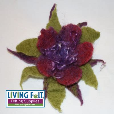 Wet Felting a Flower - Wet felted flower kit