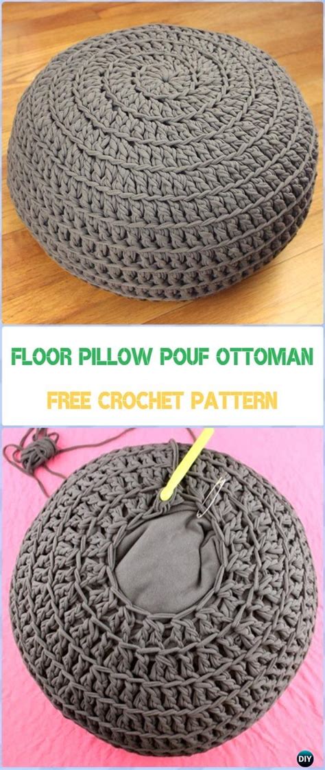 Crochet Poufs & Ottoman Free Patterns & DIY Tutorials