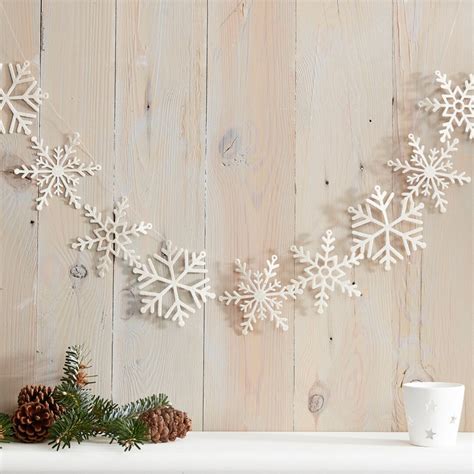 White Snowflake Garland Christmas Snowflake Decoration - Etsy