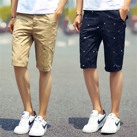 2016 New brand mens shorts print casual Men's shorts fashion cotton ...