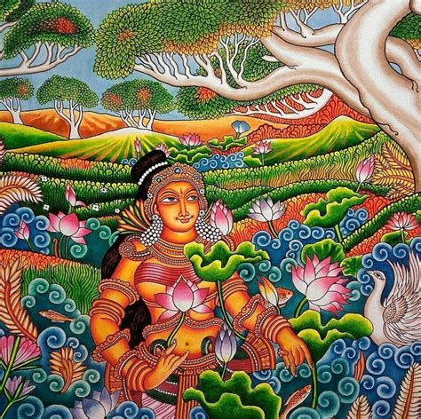 Kerala mural paintings | Etsy | Kerala mural painting, Folk art ...