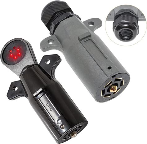 Amazon.com: Oyviny RV 7 Pin Trailer Plug with IP68 Waterproof Seal + 7 Pin Trailer Tester ...