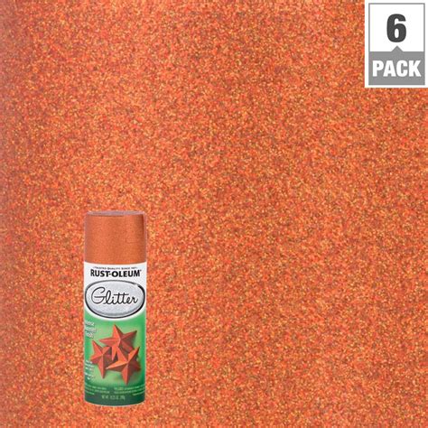 Rust-Oleum Specialty 10.25 oz. Harvest Orange Glitter Spray Paint (6-Pack)-299422 - The Home Depot