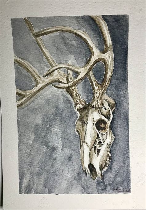 Deer Skull Canvas Painting