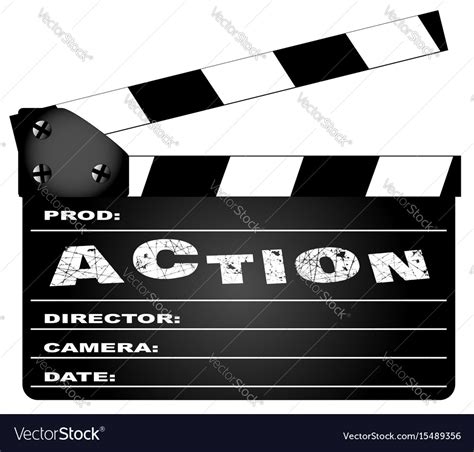 Action movie clapperboard Royalty Free Vector Image