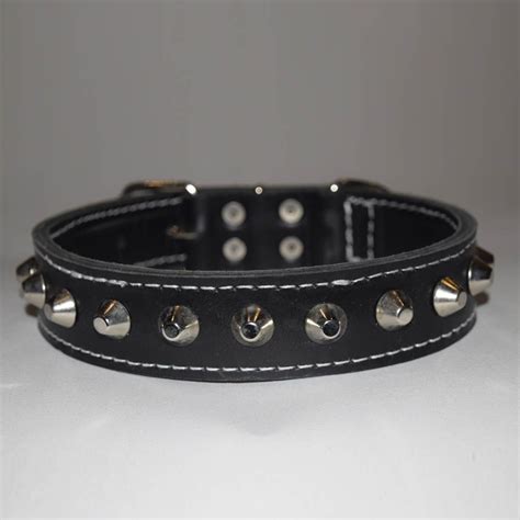 Handmade Super awesome dog collar with spikes (With images) | Leather dog collars, Genuine ...