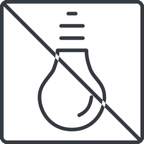 Bulb thin icon by Friconix (fi-stpdxl-bulb-thin) thin,line,down,square,prohibited,light,bulb ...