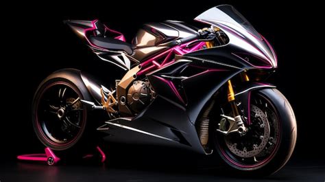 Premium Photo | A black and pink motorcycle