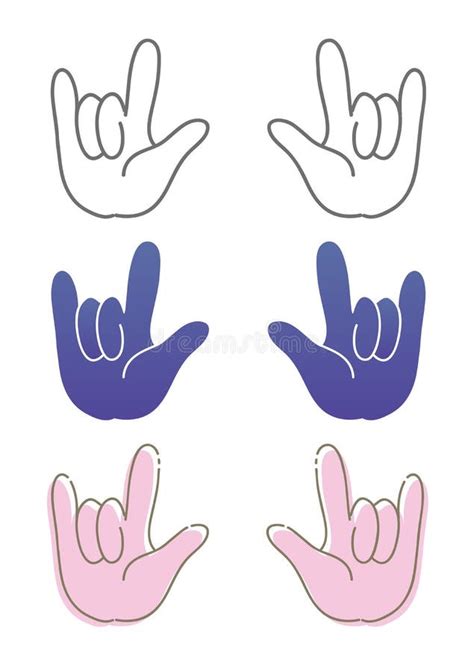 Hand Gesture, I Love You - Sign Set Stock Vector - Illustration of icon ...