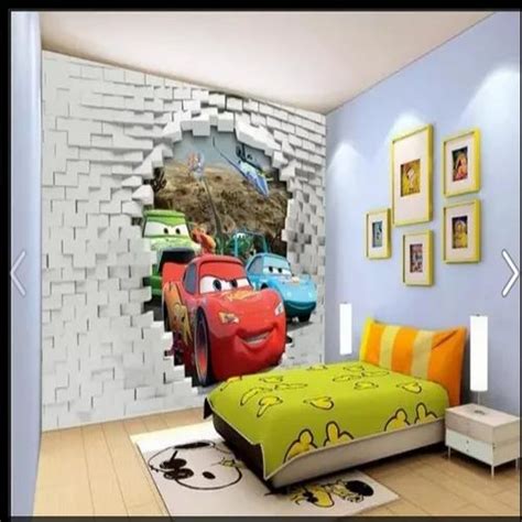 3d Cartoon Wallpaper Kids Room Wall Paper Children Wallpaper 3d Cars Wallpaper at Rs 160/roll ...