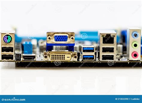 Back Panel Connectors of the Computer Motherboard Stock Photo - Image of rear, background: 21833390