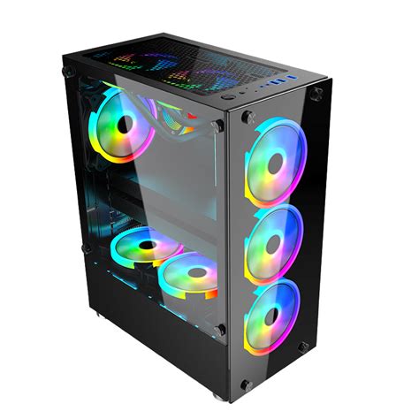 Computer RGB Glass ATX Case For Gaming