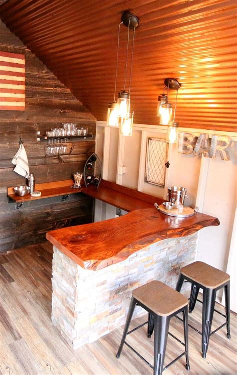 DIY Bar in the He Shed by Kloter Farms | Bar shed, Backyard bar shed, Backyard bar