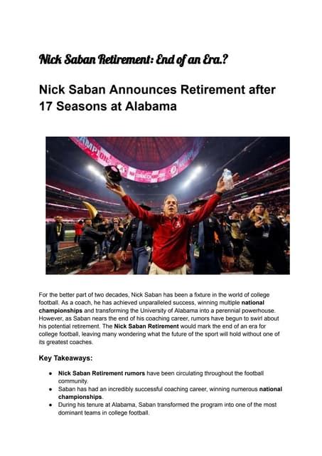 Nick Saban Retirement End of an Era.pdf | Free Download