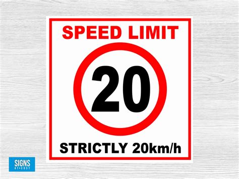 Speed Limit 20Kph - Square - Signs At Cost