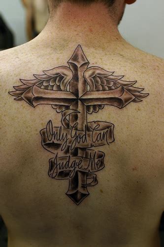 Cool Cross tattoos with Wings for Man