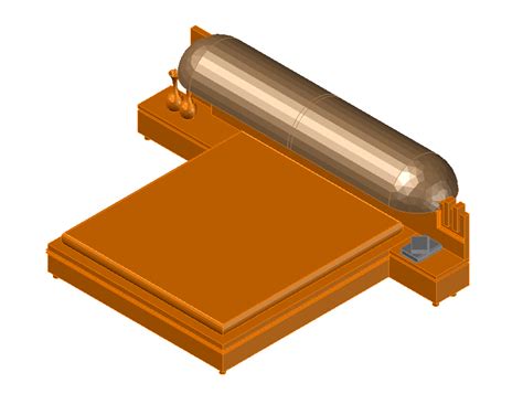 Detail bed CAD furniture 3d model autocad file - Cadbull