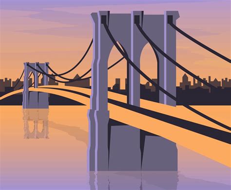 Brooklyn Bridge Illustration Vector 2 Vector Art & Graphics | freevector.com