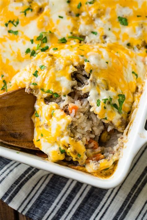 Cheesy Ground Beef and Rice Casserole Ã¢â‚¬â€œ Oh Sweet Basil - Riggio Crianizied