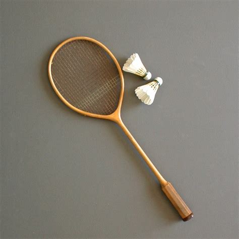 Vintage Wooden Badminton Racket from England by FanshaweBlaine