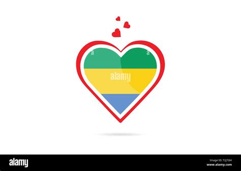 Gabon country flag inside love heart design suitable for a logo icon design Stock Vector Image ...