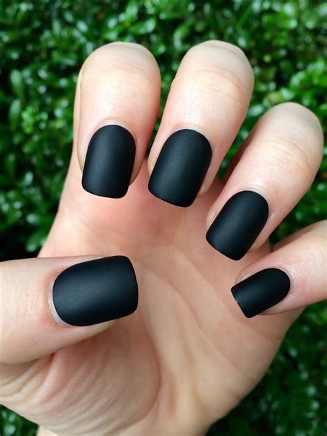 Black matte nails matte nails black matte fake nails