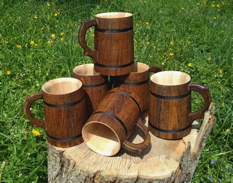 Wooden beer mug personalized groomsmen gift wood barrel | Etsy | Wooden ...