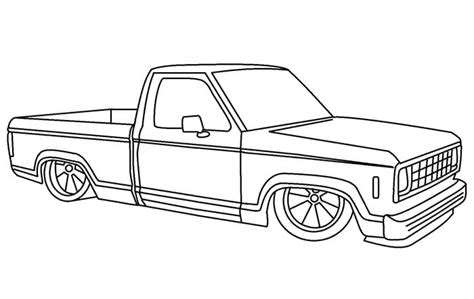 Lowrider Truck Coloring Page - Free Printable Coloring Pages for Kids